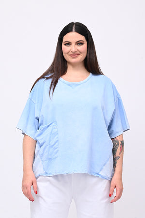 Felpa coda doppio tessuto - Cielo