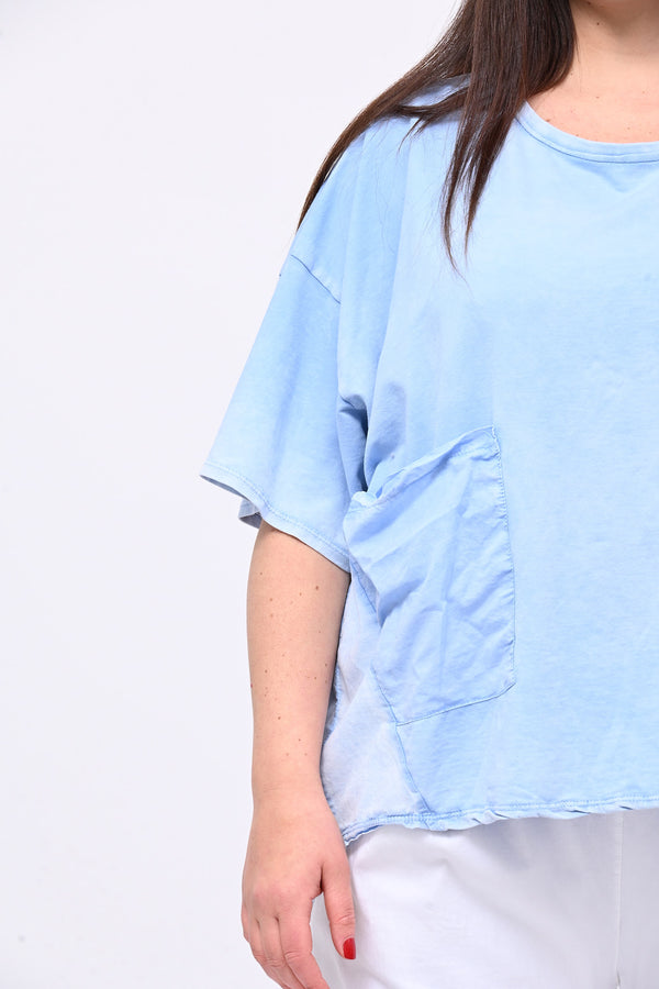 Felpa coda doppio tessuto - Cielo