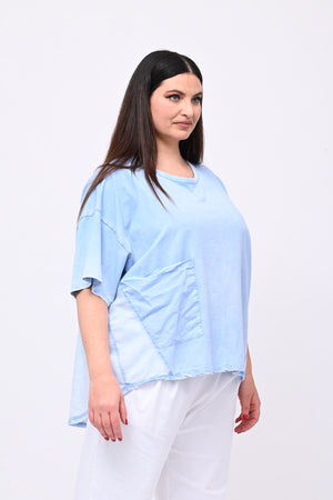 Felpa coda doppio tessuto - Cielo