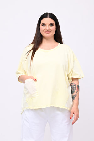 Felpa coda doppio tessuto - Limone