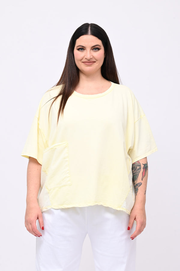 Felpa coda doppio tessuto - Limone