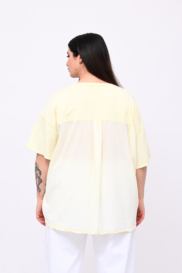 Felpa coda doppio tessuto - Limone