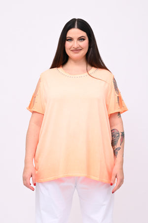 T-shirt over bulloni - Orange