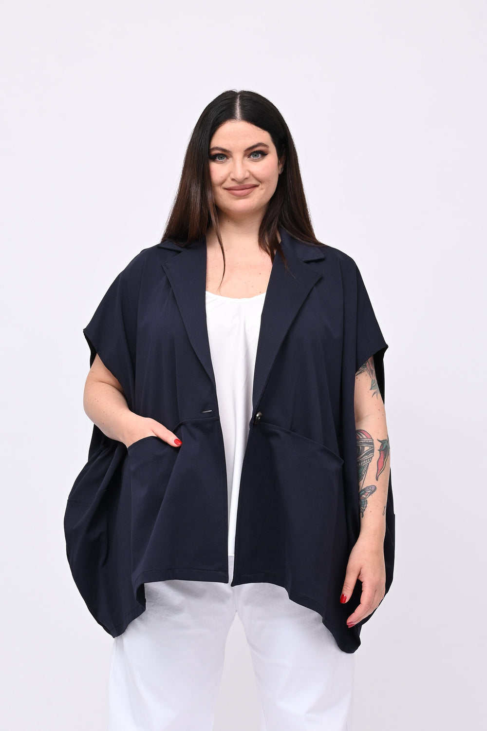 Cappa cotone tasconi - Blu