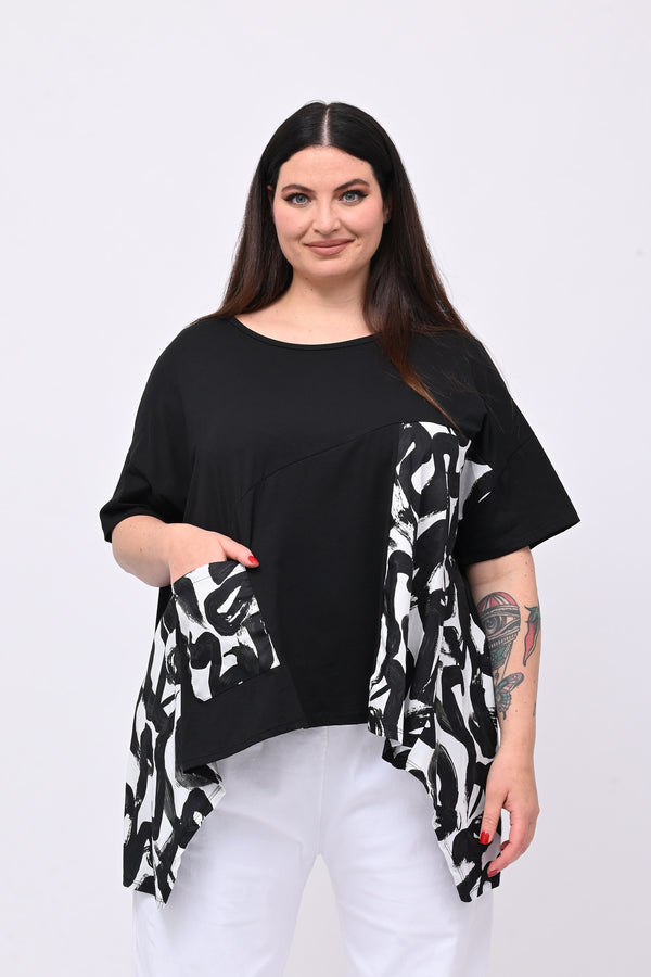 T-shirt stampa POP - Nero