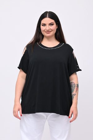 T-shirt over bulloni - Nero