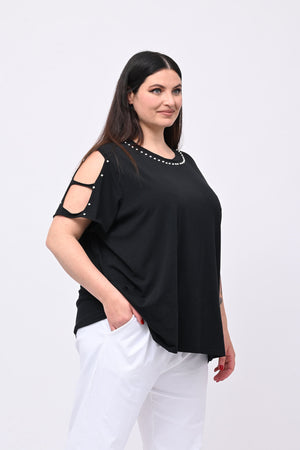 T-shirt over bulloni - Nero