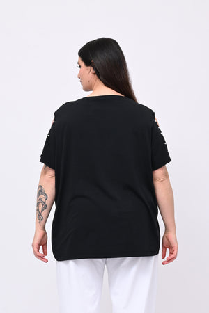 T-shirt over bulloni - Nero