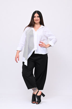 Camicia asimmetrica rombi - Bianco