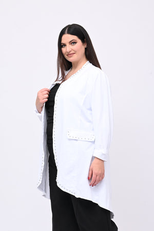 Giacca felpa bulloni - Bianco