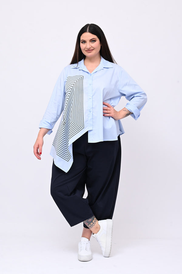 Camicia asimmetrica rombi - Oxford
