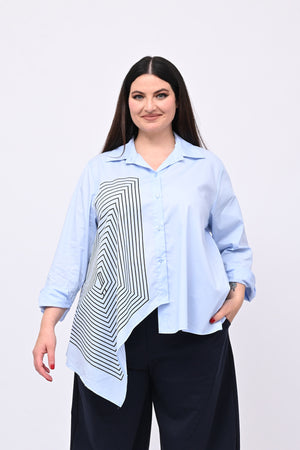 Camicia asimmetrica rombi - Oxford