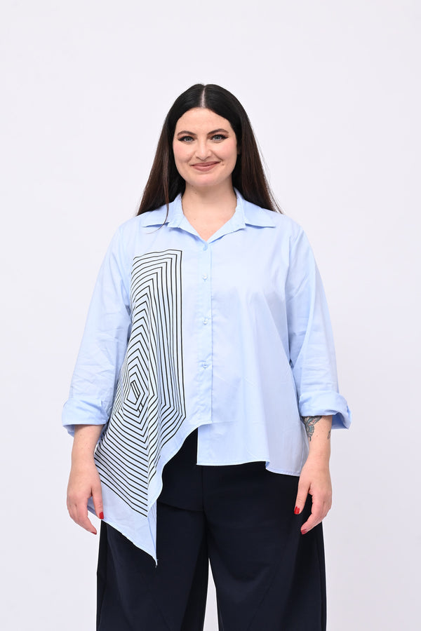 Camicia asimmetrica rombi - Oxford