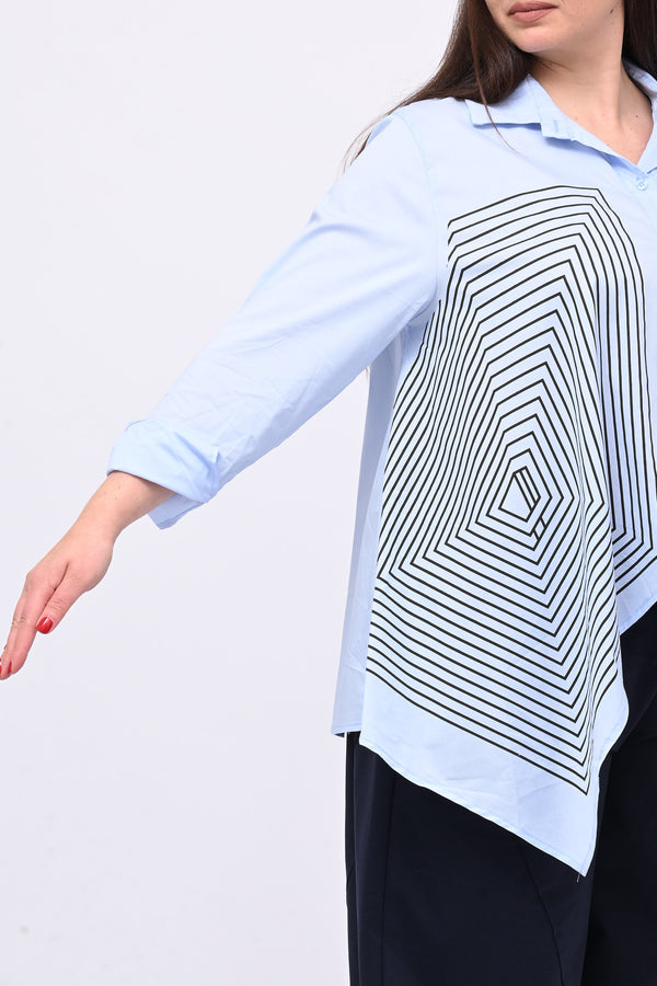 Camicia asimmetrica rombi - Oxford