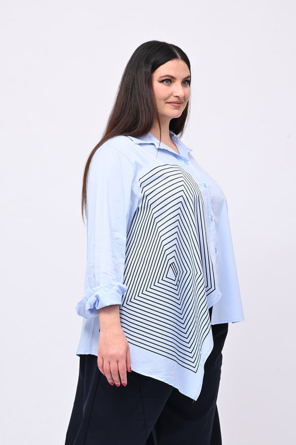 Camicia asimmetrica rombi - Oxford
