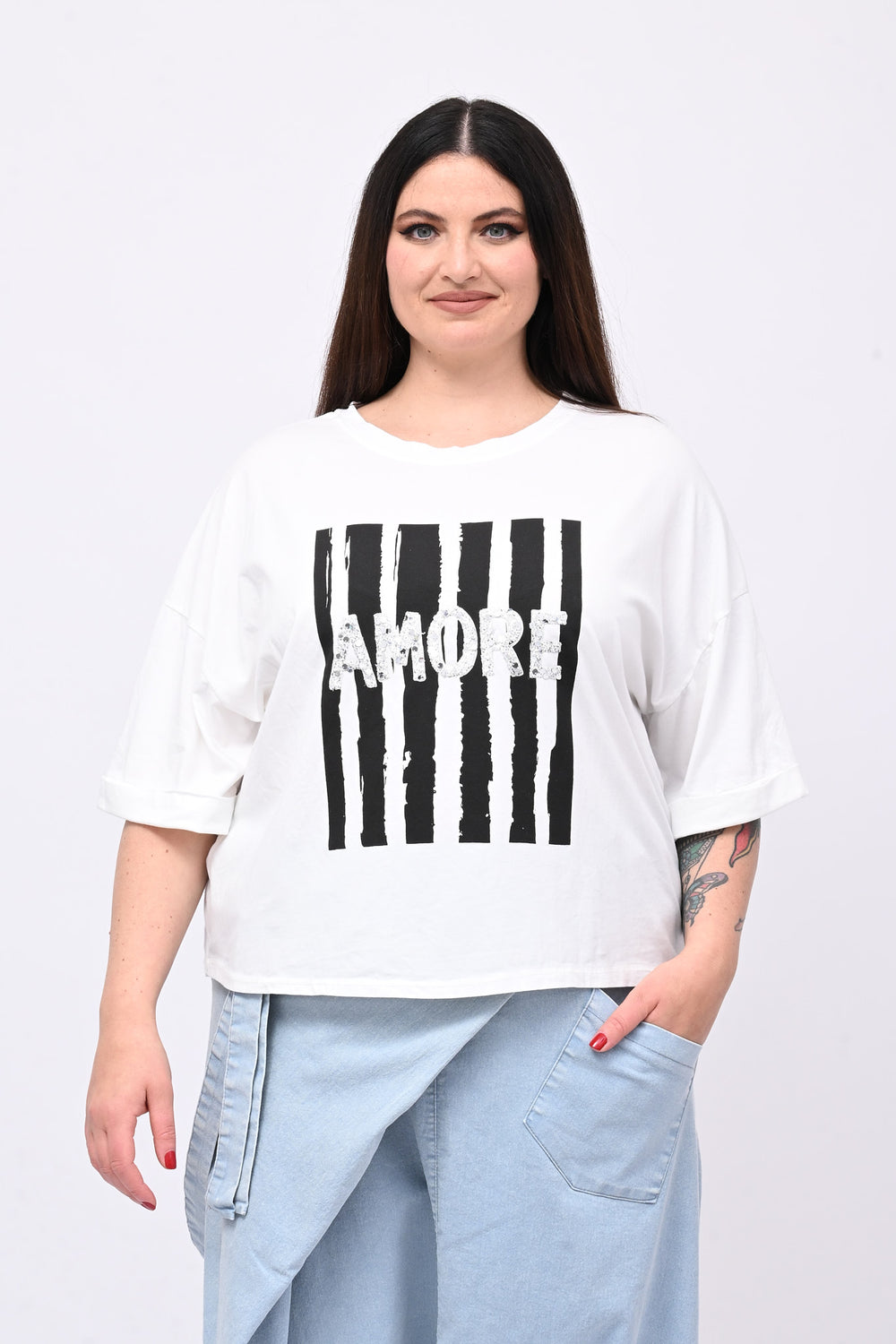 T-shirt scatola AMORE - Bianco