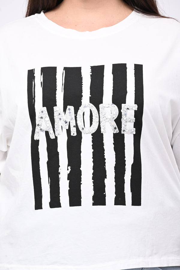 T-shirt scatola AMORE - Bianco