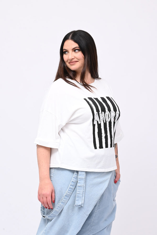 T-shirt scatola AMORE - Bianco