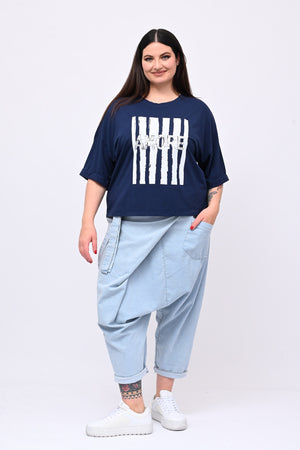 T-shirt scatola AMORE - Blu