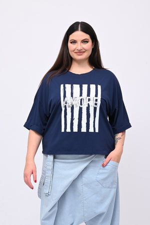 T-shirt scatola AMORE - Blu