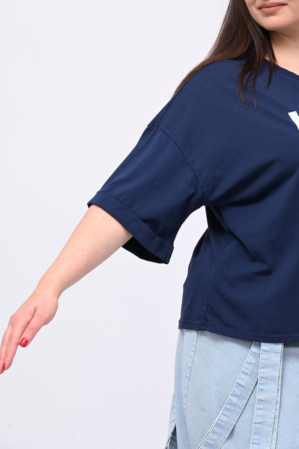 T-shirt scatola AMORE - Blu