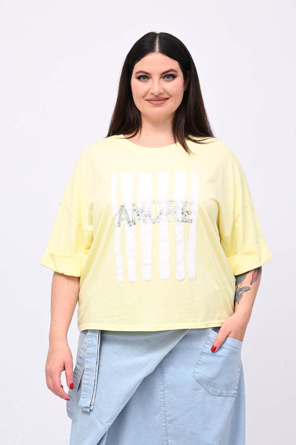 T-shirt scatola AMORE - Lemon