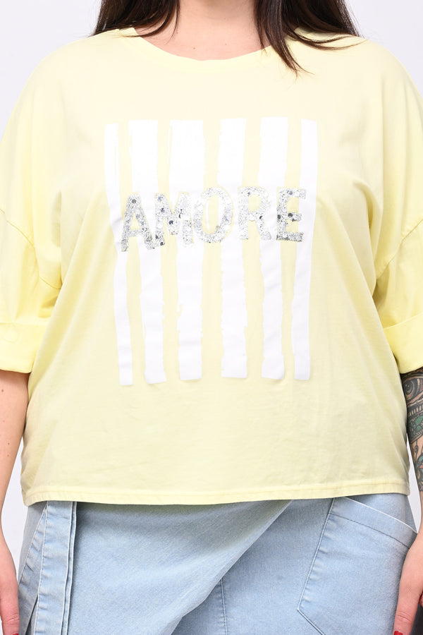 T-shirt scatola AMORE - Lemon