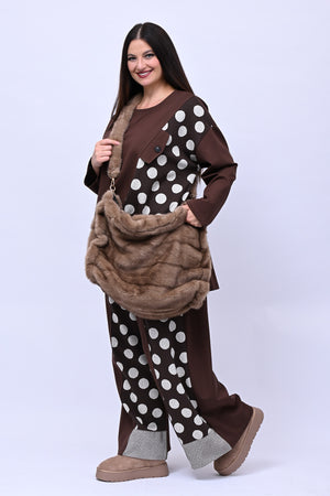 Maxi bag ecopelliccia - Visone