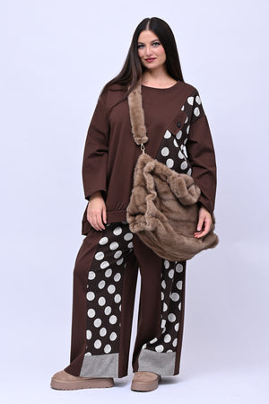 Maxi bag ecopelliccia - Visone