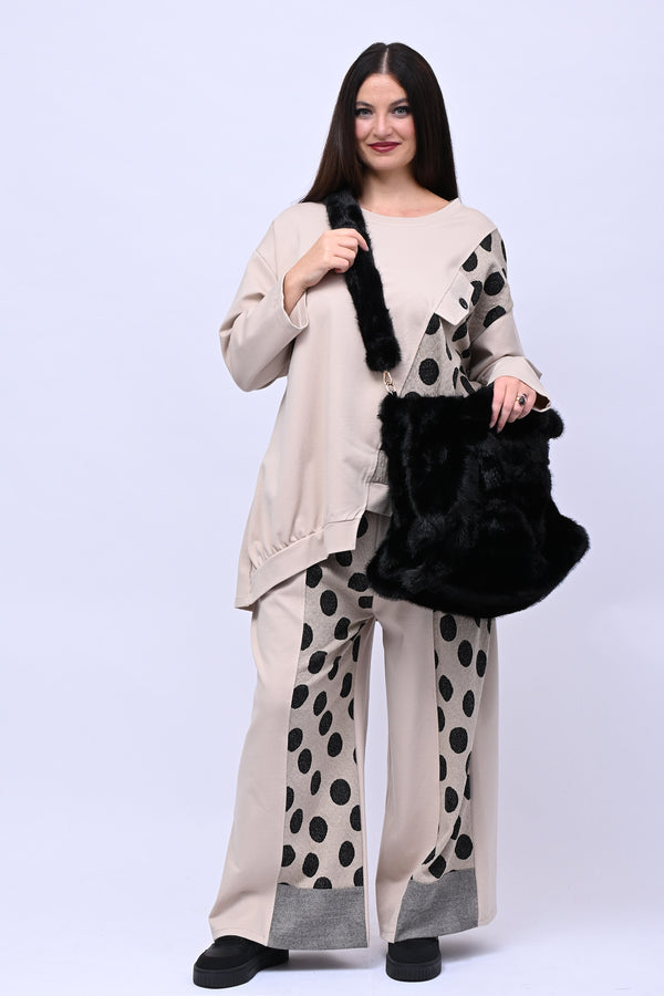 Maxi bag ecopelliccia - Nero