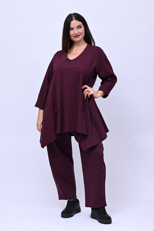 Completo maglia svasata - Vino