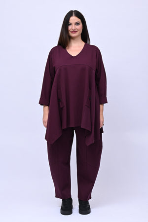 Completo maglia svasata - Vino