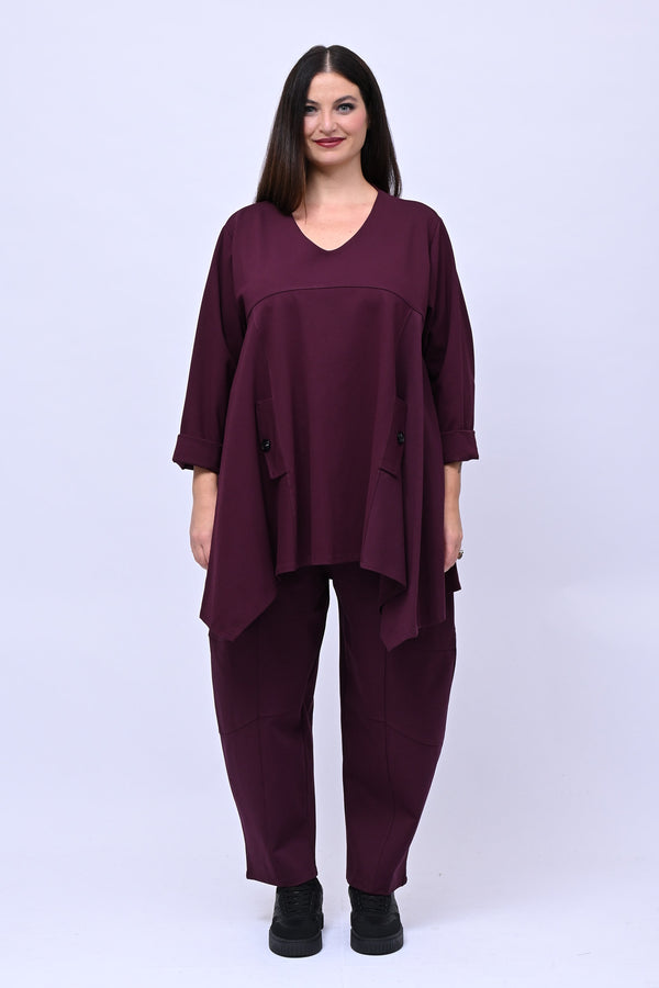 Completo maglia svasata - Vino