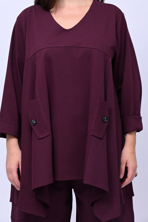 Completo maglia svasata - Vino