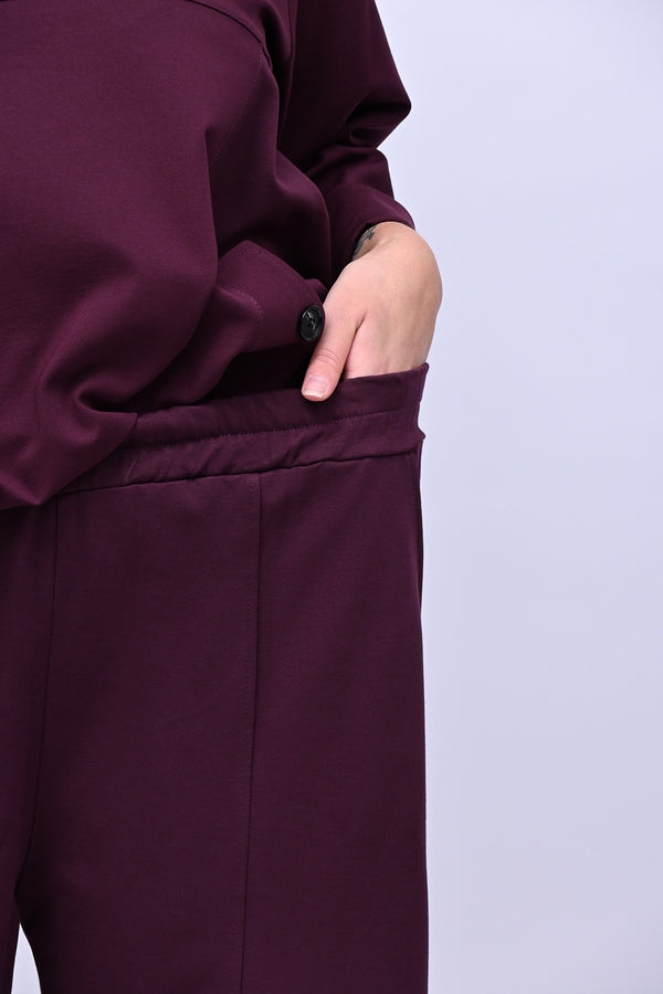 Completo maglia svasata - Vino
