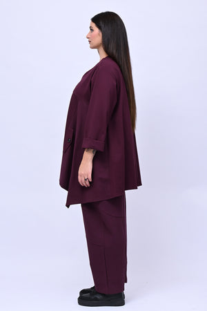 Completo maglia svasata - Vino