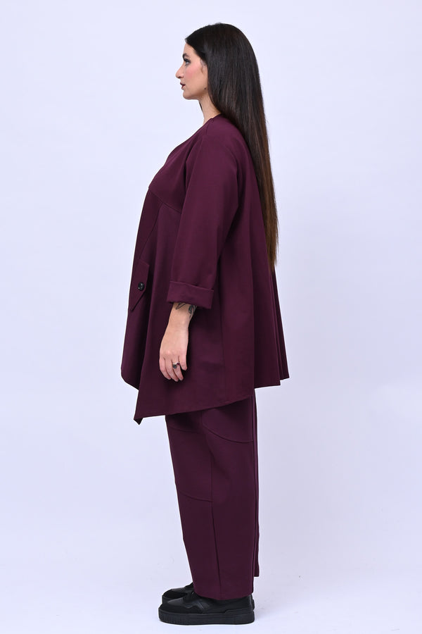 Completo maglia svasata - Vino