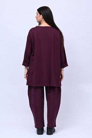 Completo maglia svasata - Vino