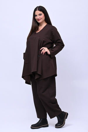 Completo maglia svasata - Moro
