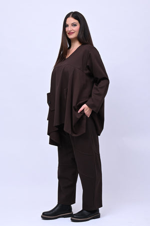 Completo maglia svasata - Moro