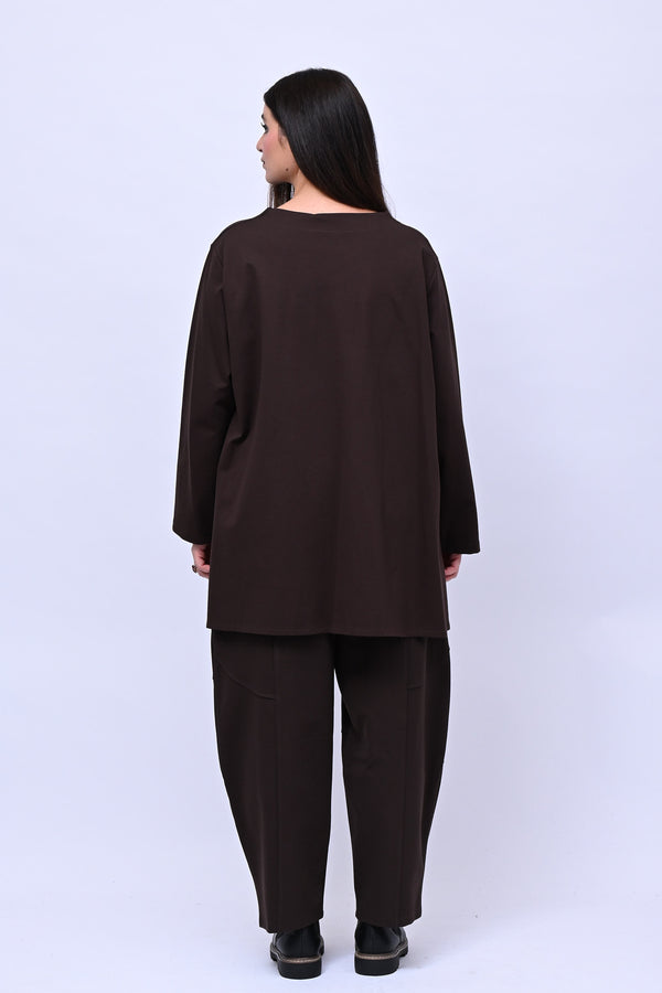 Completo maglia svasata - Moro