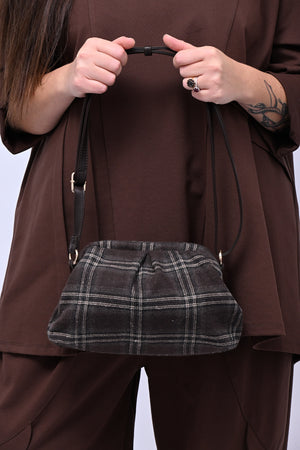 Clutch tweed lana - Moro