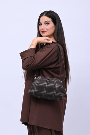 Clutch tweed lana - Moro