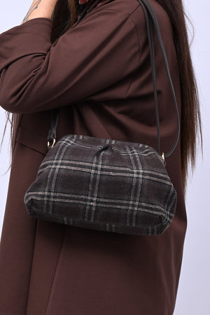 Clutch tweed lana - Moro