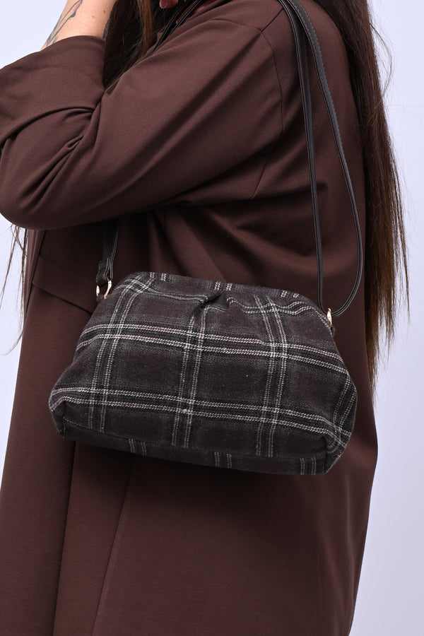 Clutch tweed lana - Moro