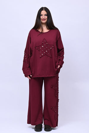 Completo stella strass - Vino