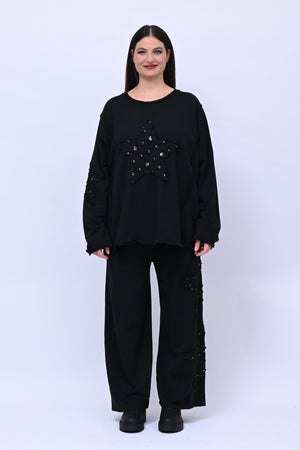 Completo stella strass - Nero