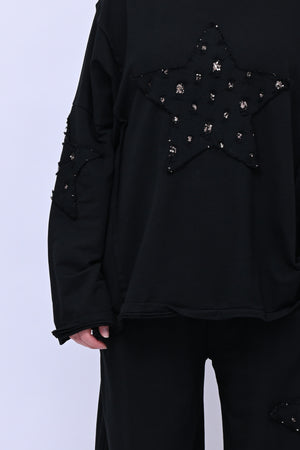 Completo stella strass - Nero