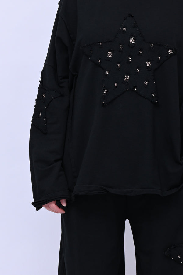 Completo stella strass - Nero