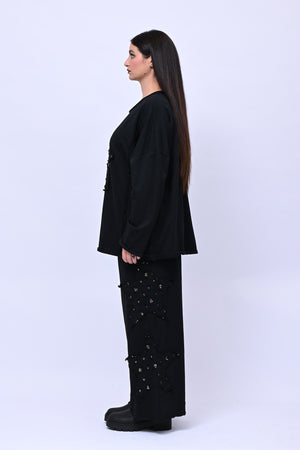 Completo stella strass - Nero